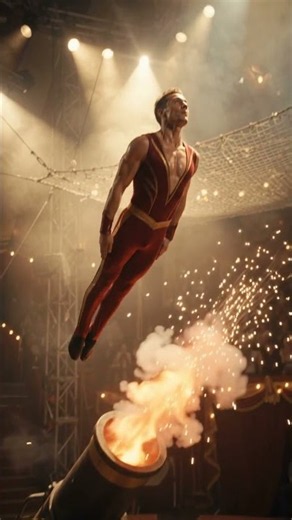 Would You Try This? 🤯 Human Cannonball #viral #circus #stunt