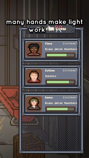 you can hire a shearing crew now 🐑✂️ | (Sheepscape) #cozygames #indiegame #shorts #sheep #gamedev