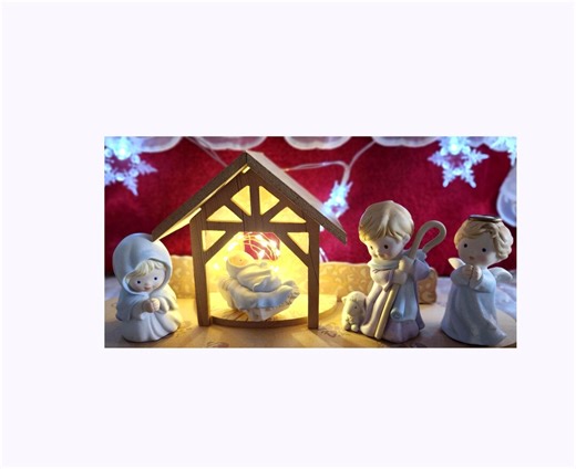Avon Heavenly Blessings Nativity Figurine Set With Hallmark Stable - Etsy