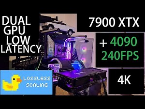 4K 240FPS Dual GPU Nvidia 4090 with AMD 7900 XTX - Lossless Scaling No Artifacts - Alienware Oled 4K