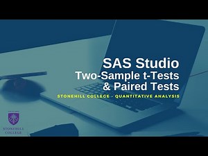 SAS Studio - Two Sample t-Test and Paired Test
