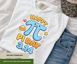Happy Pi Day 3.14 PNG, Kawaii Pi Symbol, Teacher Shirt Graphic, Sublimation Download - Etsy Canada