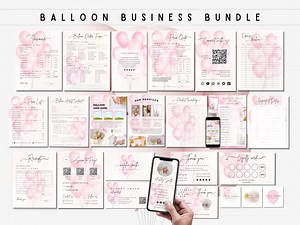 BALLOON BUSINESS BUNDLE, Balloon Order Form, Balloon Artist Contract Template, Balloon Business Cards, Balloon Garland Price Sheet Canva - Etsy