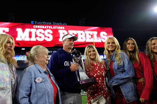 Lane Kiffin celebrates Peach Bowl win as Ole Miss thrashes Penn State 38-25: "Great scoreboard in this pic"