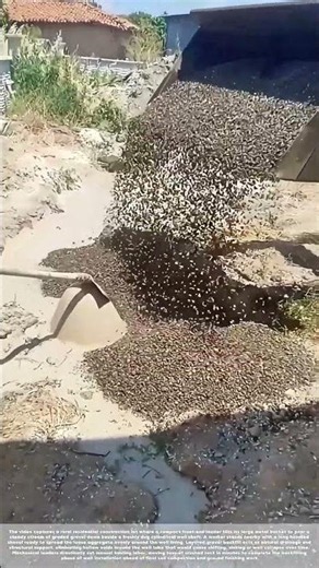 Dumping Gravel: Loader Fills Dug Well Cavities For Stable Foundation Support