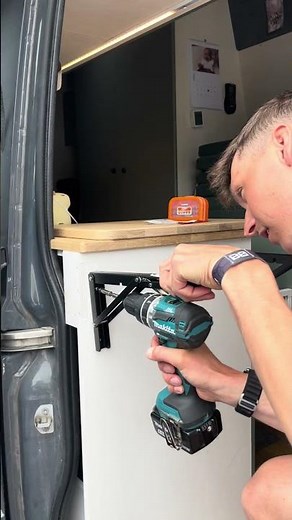 Fold-out table install that saves SO much space 🔧 #vanlife #campervan