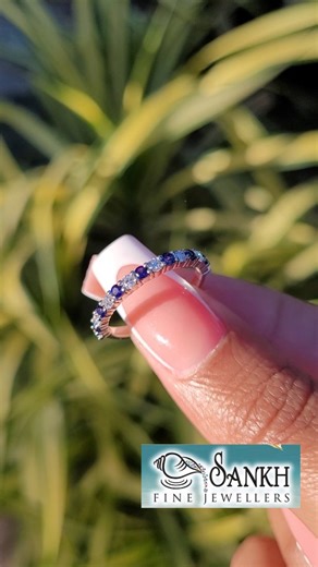 Sankh Fine Jewellers Limited on Instagram: "Comment “sapphire” below for further information and assistance. 💙💎 This piece was completed as a custom order. Prices for custom designs cannot be posted publicly. ✨ 14K White Gold | Lab-Grown Diamond | Lab-Grown Sapphire ✨ Crafted through our advanced CAD/CAM jewellery design software, every custom creation begins with precision. Customers get to preview realistic 3D renders of their piece before it’s made — ensuring every detail, angle, and stone 