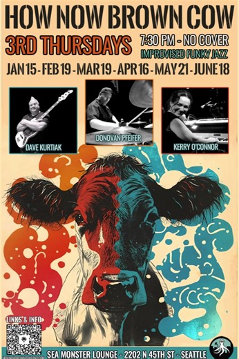 How Now Brown Cow returns in 2026 for our 3rd Thursday residency at the Sea Monster Lounge! | How Now Brown Cow | Facebook