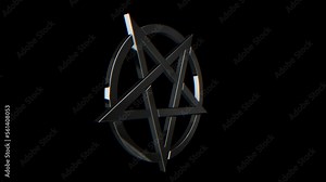 Pentagram Spinning Inverted Pentacle In Silver Color CGI Illustrated Animation HD Magick Wiccan Pagan Occult Witchcraft Symbol Sigil Seal for Wicca Witch Spells and Spellbook Magic CGI 3D Loop