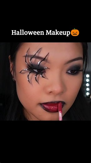 Halloween Makeup Tutorial 🎃🖤 | Easy Spooky Makeup Look for Beginners #beauty #halloween #hairstyle