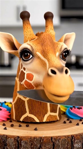 A Realistic Giraffe Cake Reveal | 100% Satisfying ASMR Slice 🦒🍰