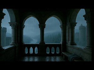 The Most Beautiful Rain View in the World | 4K Castle Balcony Ambience for Sleep