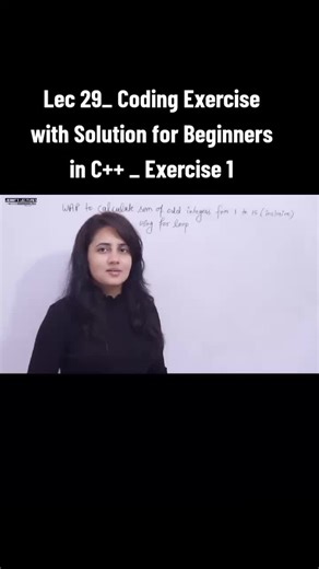 Lec 29_ Coding Exercise with Solution for Beginners in C _ Exercise 1 #CPlusPlus #CodingExercise #BeginnerCPlusPlus #ProgrammingPractice #CPlusPlusTutorial