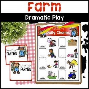 Farm Dramatic Play - Farm Pretend Play Printable Farm Animals & Farmer's Chores