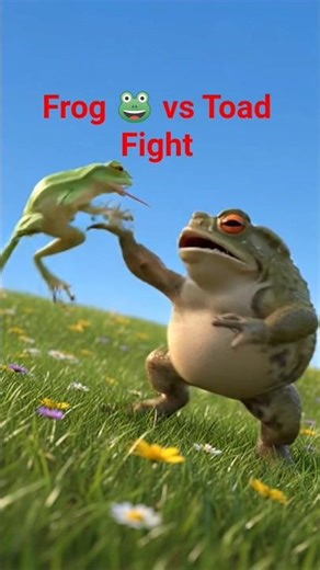 “Frog 🐸 vs Toad 🐸: The Ultimate Battle of Friends!” #DreamScreenAI #shortvideo #frogge #animals