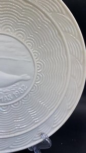 Belleek Christmas Plate 1982, Irish Seal, perfect, 6th period, Vintage Belleek Ireland Pottery