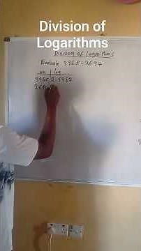 Division of Logarithms explained with example