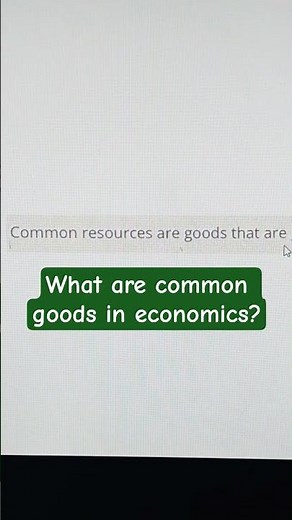 What are common goods in economics? #commongoods #economics