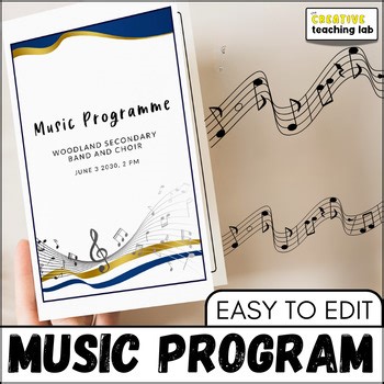 EDITABLE Event Program Customizable Template Music Recital - End of Year Concert