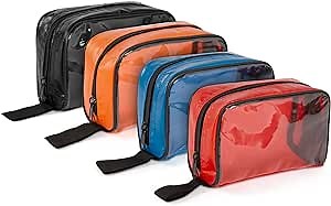LINE2design Color Coded First Aid Medical Emergency Kit Bag Water Resistant Accessory Pouches, Zippered Closure with Transparent Window Set of 4