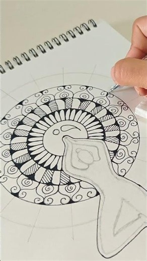 Easy Mandala Art for Beginners 🧘‍♀️❤️ #aestheticart #shorts