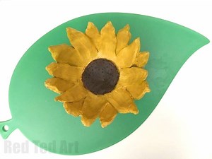 DIY Sunflower Clay Bowls - Red Ted Art - Kids Crafts