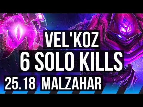 VEL'KOZ vs MALZAHAR (MID) | 6 solo kills, 500+ games | KR Master | 25.18