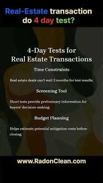 E 904 Why does #Radon #Screening #Assessment for a #real-estate #transaction suggest a 4 day test?