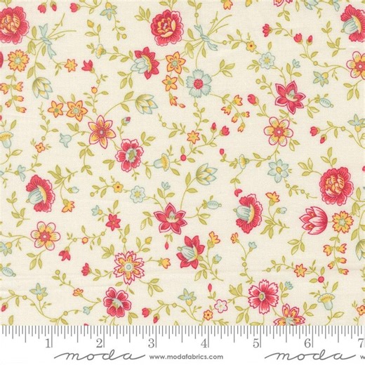 Moda Fabrics, Lyda Rose by Bunny Hill Designs, Porcelain Medium Florals, 3073-11, 100% Quilting Cotton Fabric - Etsy