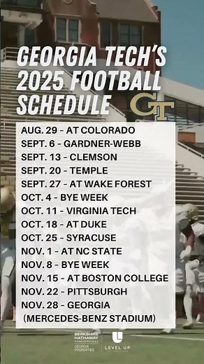 Georgia Tech 2025 Football Schedule
