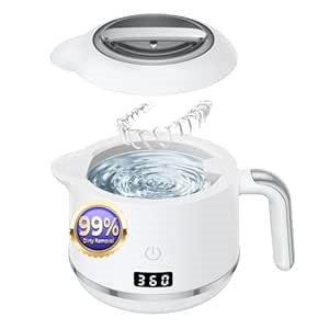 Upgraded Ultrasonic Retainer Cleaner - 200ML, 3/6Min Quick Clean, 25dB Silent Operation with Digital Timer Mouth Jewelry Cleaner - for Aligner, Night guard, Braces, Toothbrush, Jewelry and More
