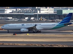 Garuda Indonesia Airbus A330-300 PK-GPW Landing at Haneda 34L | HND/RJTT