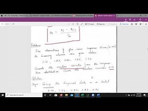 Random Variate Generation Part 2 Inverse Transform Technique Triangular,Weibull,Empricial Continous