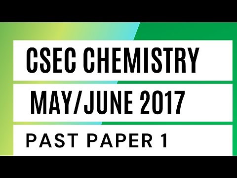 CSEC Chemistry May/June 2017 Past Paper 1/Multiple Choice