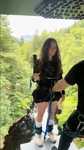 Would you be this calm before bungee jumping?? #highlandfling #bungeejump #thingstodo #shorts