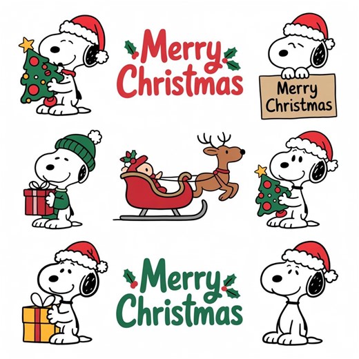 Snoopy SVG PNG Bundle Christmas Snoopy Clipart Cartoon Dog Designs Cricut Silhouette Cut Files Digital Download - Etsy