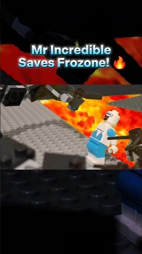 Mr Incredible Saves Frozone! 🔥 | LEGO Stop Motion #lego #frozone #omnidroid #theincredibles