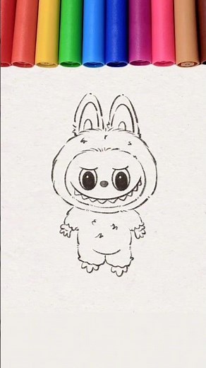 Labubu Drawing Step by Step ✍️ | Easy Cute Drawing Tutorial #shorts