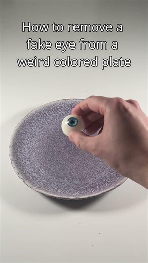 How to remove a fake eye from a weird colored plate.