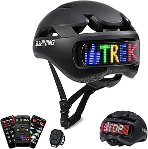 Bike Helmet, Bicycle Helmets with Light, 360° High Visibility LED Display, Lightweight Adjustable Mountain Bike Helmet with Turn Signals, Smart APP Controlled, Helmets for Adults, Youth, Men & Women