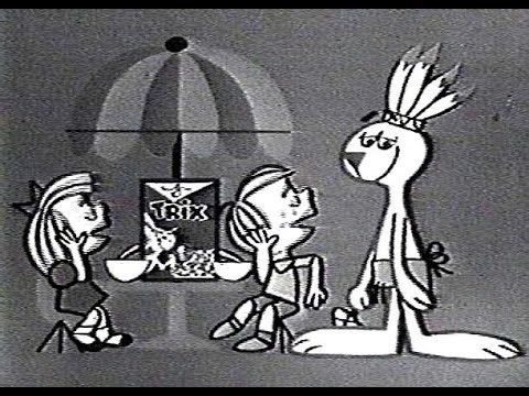 1962 Trix Rabbit in Native American Indian disguise TV commercial