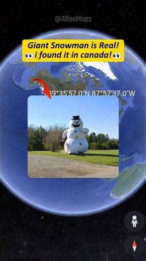 Giant snowman found on google maps & google earth! #shorts