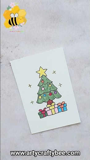 Easy Christmas Tree Drawing Tutorial ✨ | Cute & Simple Holiday Doodle