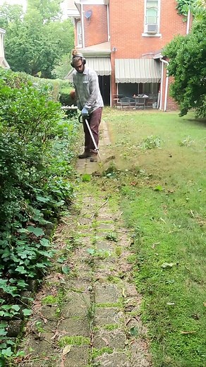 20K views · 140 reactions | Shocking Satisfying Weed Eater Stihl String Trimmer on Patio-003 | Mini Lawncare | Facebook