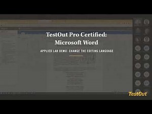 TestOut Pro Certified Microsoft Word courseware - Change language lab simulation demo