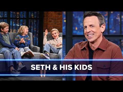 Seth Interviews His Kids on Late Night; Shares Their Birth Stories