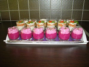 Verrines bicolores de betteraves