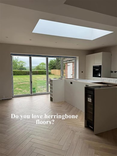 Cozy Herringbone Laminate Installation in Kitchen