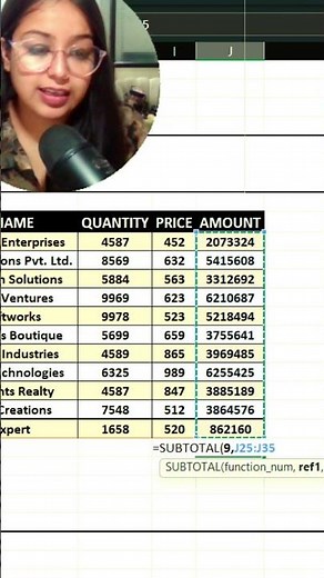 Difference between Sum and Subtotal in Excel #excel #sumformula #subtotal #tutorial #excelcourse