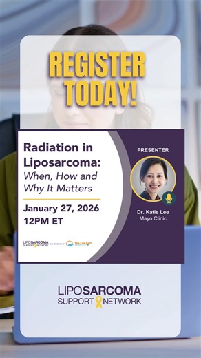Learn how radiation is used as part of a comprehensive liposarcoma treatment plan. Register today: https://bit.ly/Radiation-Webinar #LipoEducation #RadiationTreatment #liposarcoma | Liposarcoma Support Network
